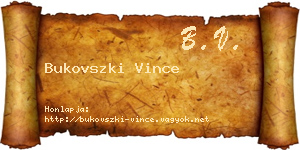 Bukovszki Vince névjegykártya