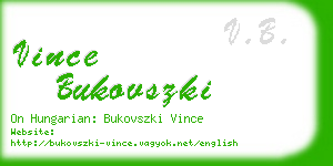 vince bukovszki business card